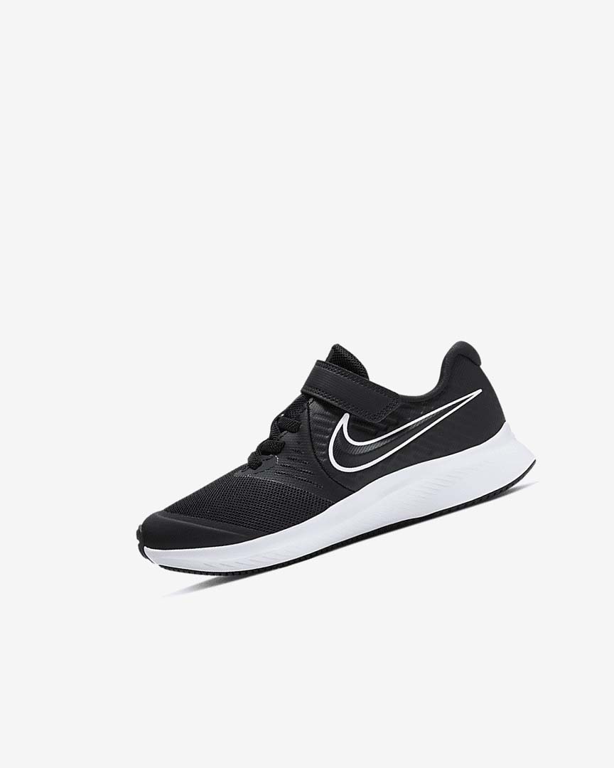 Black / Black / White Nike Star Runner 2 Girls\' Running Shoes | CA_2425