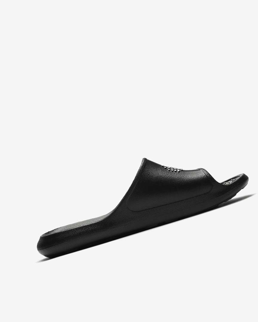 Black / Black / White Nike Victori One Women's Slides | CA_2229