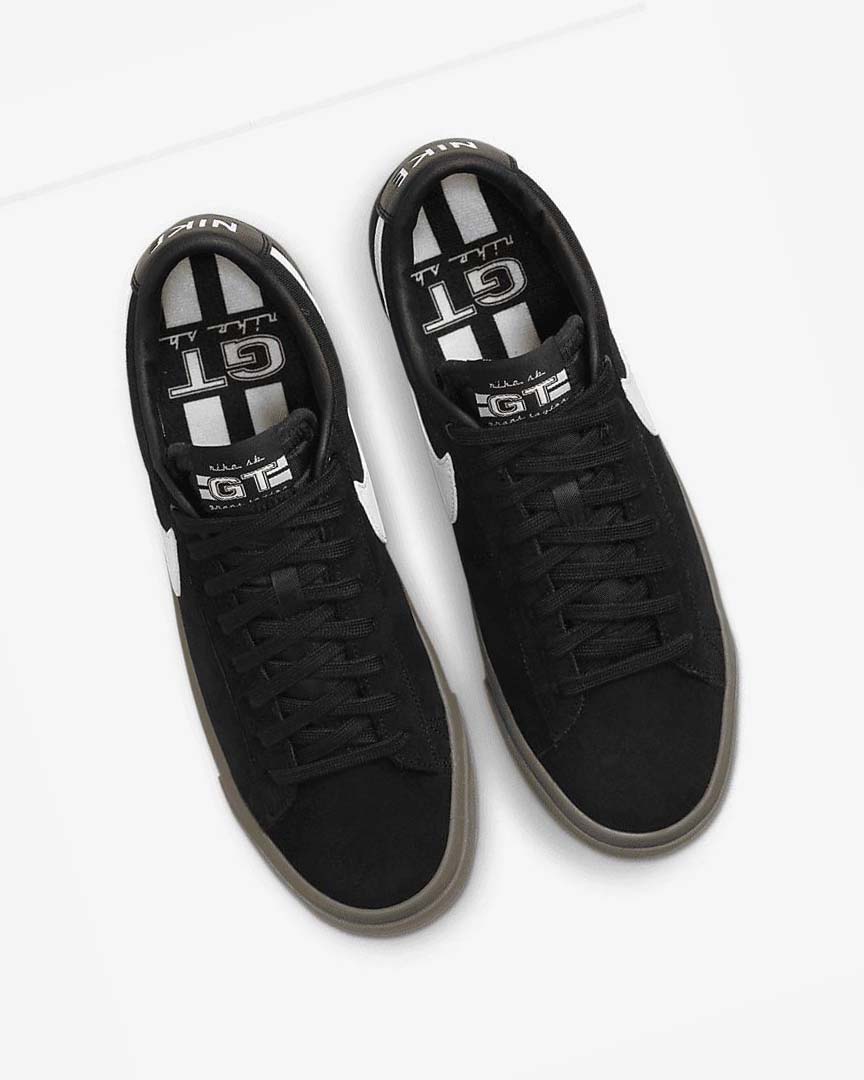 Black / Black / White / White Nike SB Zoom Blazer Low Pro GT Men's Skate Shoes | CA_5433