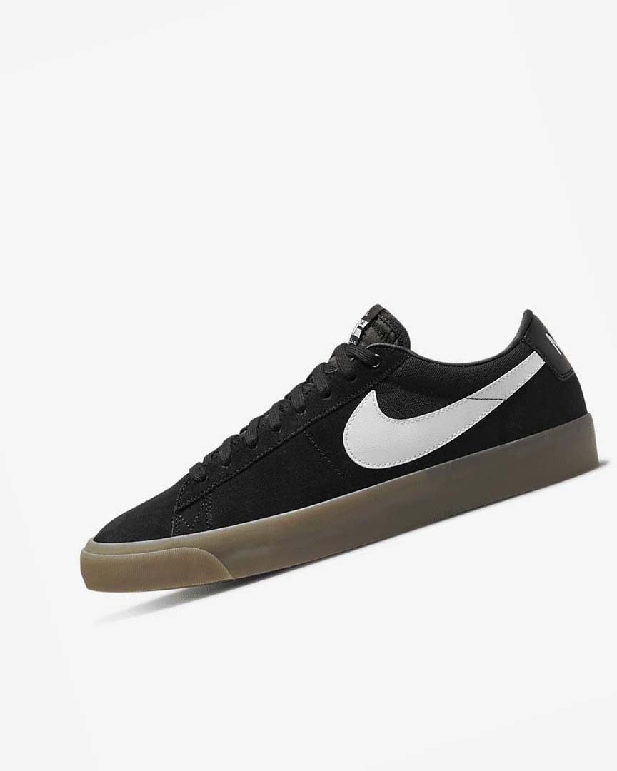 Black / Black / White / White Nike SB Zoom Blazer Low Pro GT Men\'s Skate Shoes | CA_5433