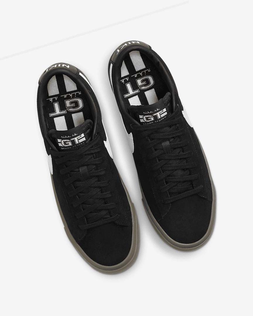 Black / Black / White / White Nike SB Zoom Blazer Low Pro GT Women's Skate Shoes | CA_5585