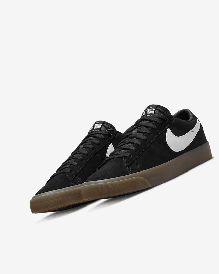 Black / Black / White / White Nike SB Zoom Blazer Low Pro GT Women's Skate Shoes | CA_5585