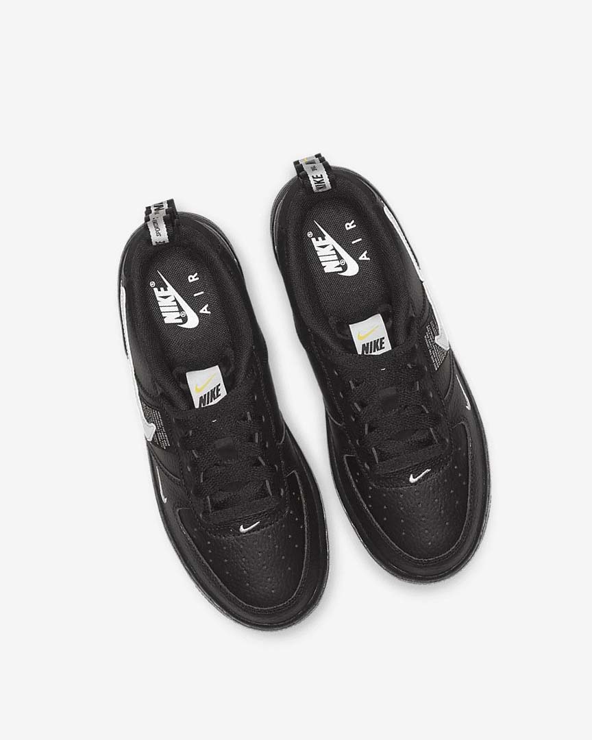 Black / Black / Yellow / White Nike Air Force 1 LV8 Utility Girls' Sneakers | CA_5217