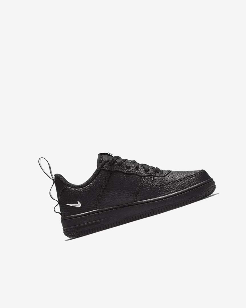 Black / Black / Yellow / White Nike Force 1 LV8 Utility Boys' Shoes | CA_2631