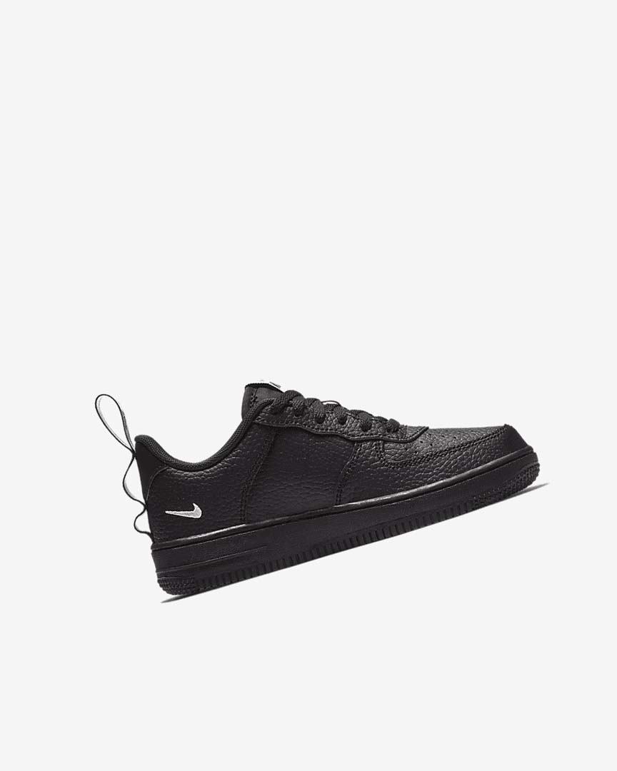 Black / Black / Yellow / White Nike Force 1 LV8 Utility Girls' Shoes | CA_5440