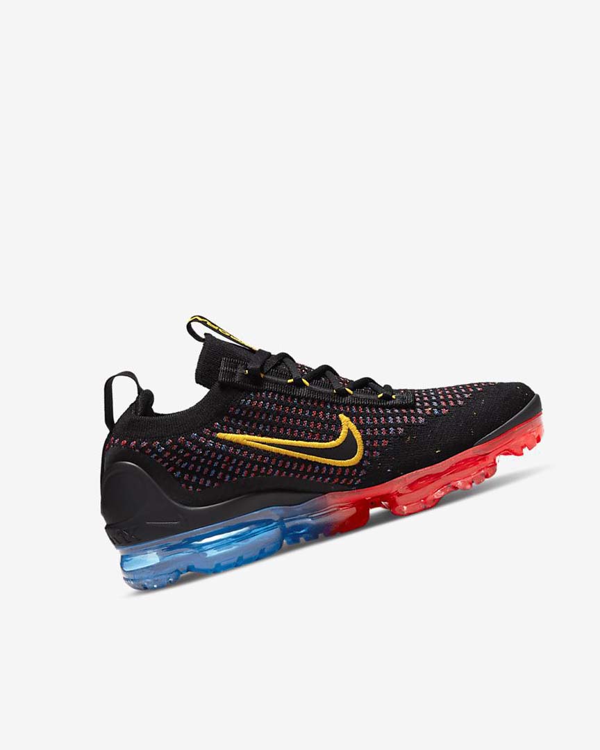 Black / Blue / Light Red / Gold Nike Air VaporMax 2021 FK Girls' Sneakers | CA_2437