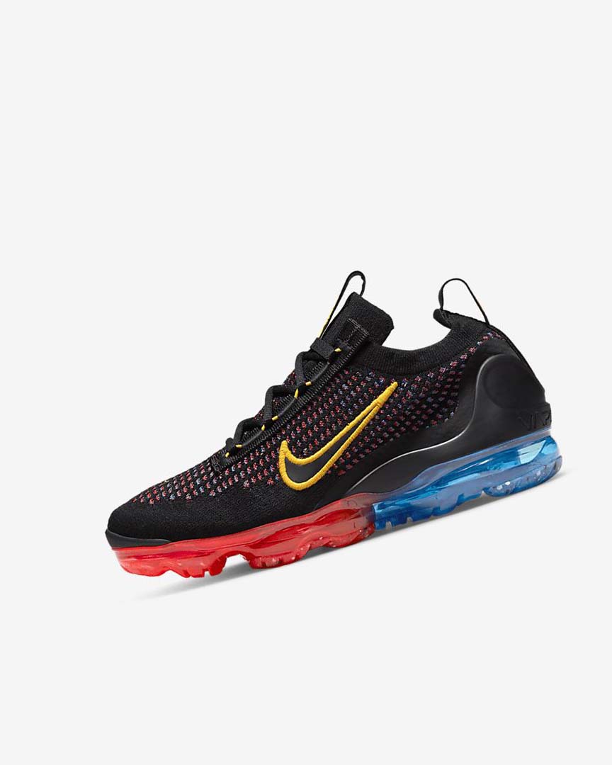 Black / Blue / Light Red / Gold Nike Air VaporMax 2021 FK Girls\' Sneakers | CA_2437