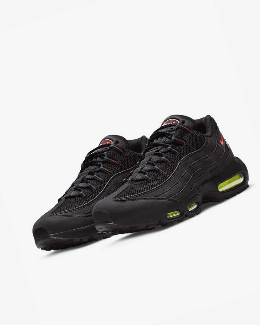 Black / Blue / Light Red Nike Air Max 95 Men's Casual Shoes | CA_5310