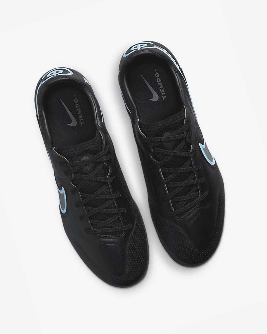 Black / Blue Nike Tiempo Legend 9 Pro FG Men's Soccer Cleats | CA_4600