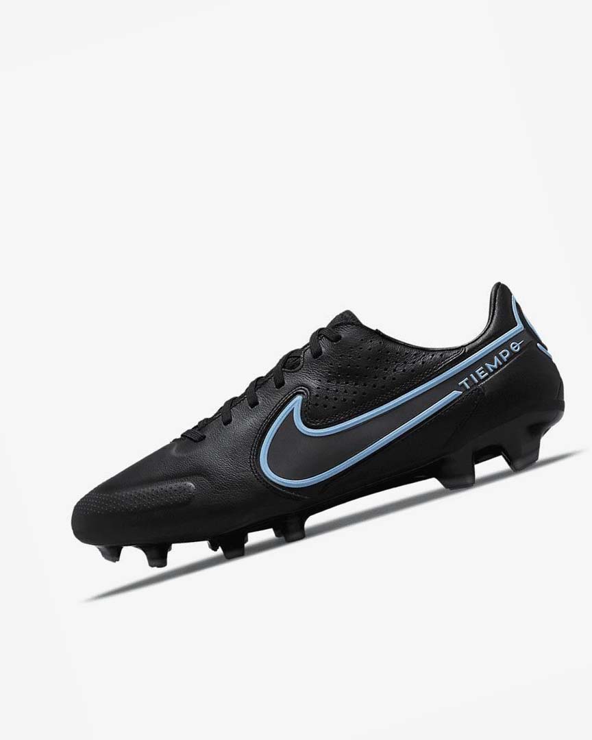 Black / Blue Nike Tiempo Legend 9 Pro FG Men\'s Soccer Cleats | CA_4600