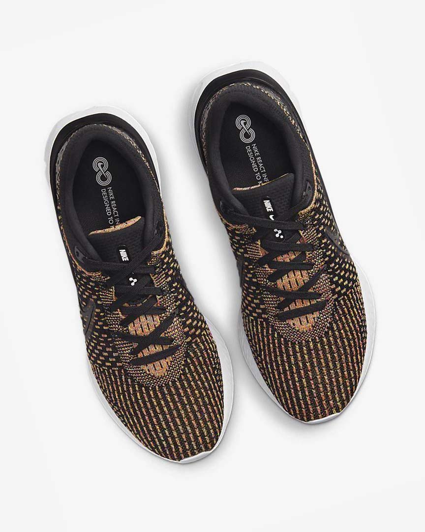 Black / Blue / Pink / White Nike React Infinity Run Flyknit 3 Men's Running Shoes | CA_4660