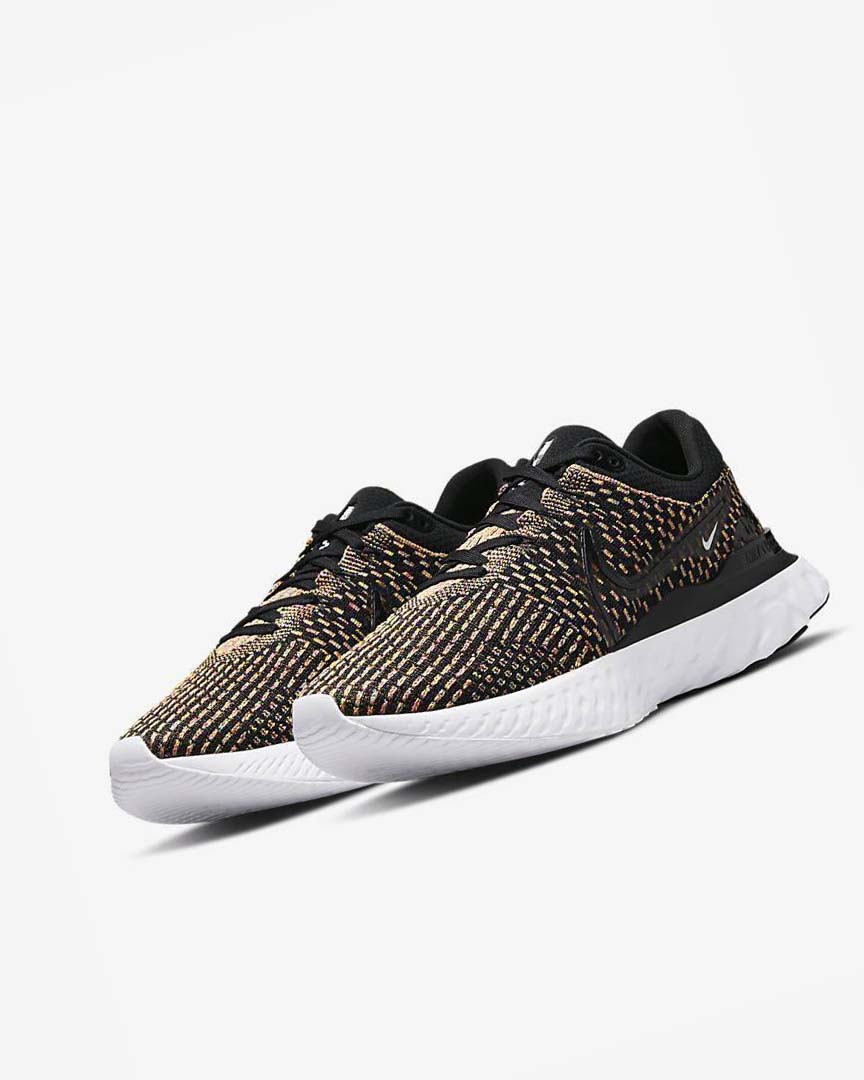 Black / Blue / Pink / White Nike React Infinity Run Flyknit 3 Men's Running Shoes | CA_4660