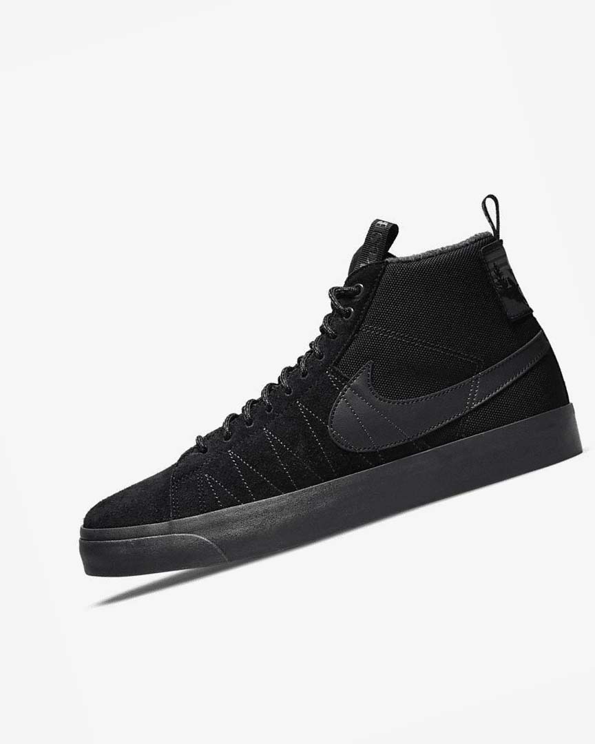 Black / Dark Grey / Black / Black Nike SB Zoom Blazer Mid PRM Men\'s Skate Shoes | CA_4645