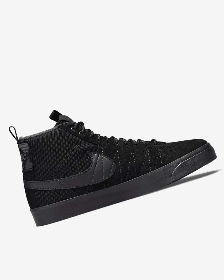 Black / Dark Grey / Black / Black Nike SB Zoom Blazer Mid PRM Women's Skate Shoes | CA_4693