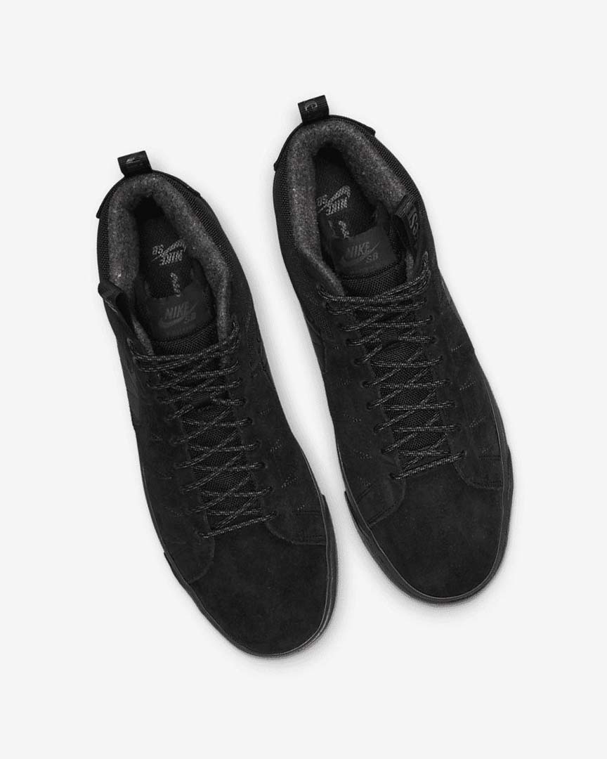 Black / Dark Grey / Black / Black Nike SB Zoom Blazer Mid PRM Women's Skate Shoes | CA_4693