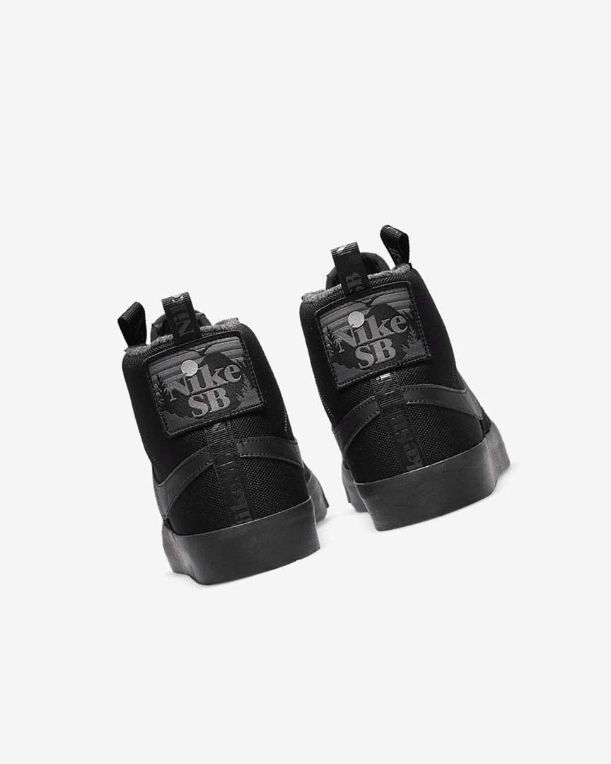 Black / Dark Grey / Black / Black Nike SB Zoom Blazer Mid PRM Women's Skate Shoes | CA_4693