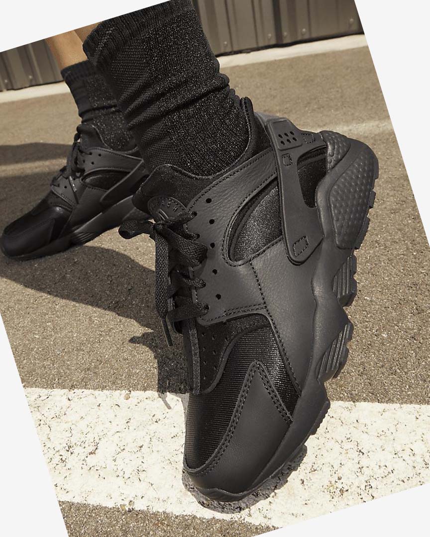 Black / Dark Grey / Black Nike Air Huarache Women's Sneakers | CA_2300