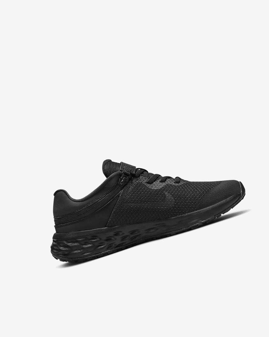 Black / Dark Grey / Black Nike Revolution 6 FlyEase Boys' Running Shoes | CA_4542