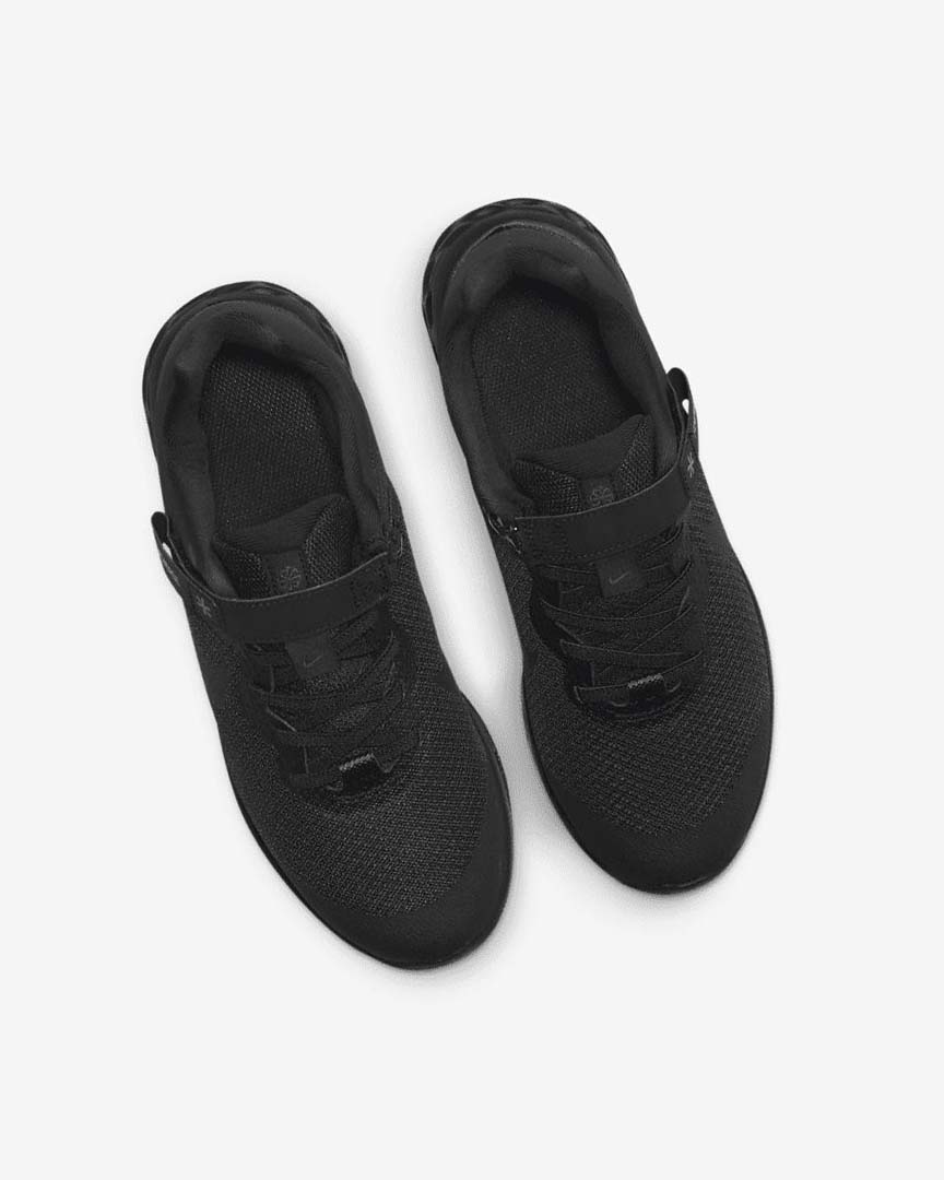 Black / Dark Grey / Black Nike Revolution 6 FlyEase Boys' Running Shoes | CA_4542