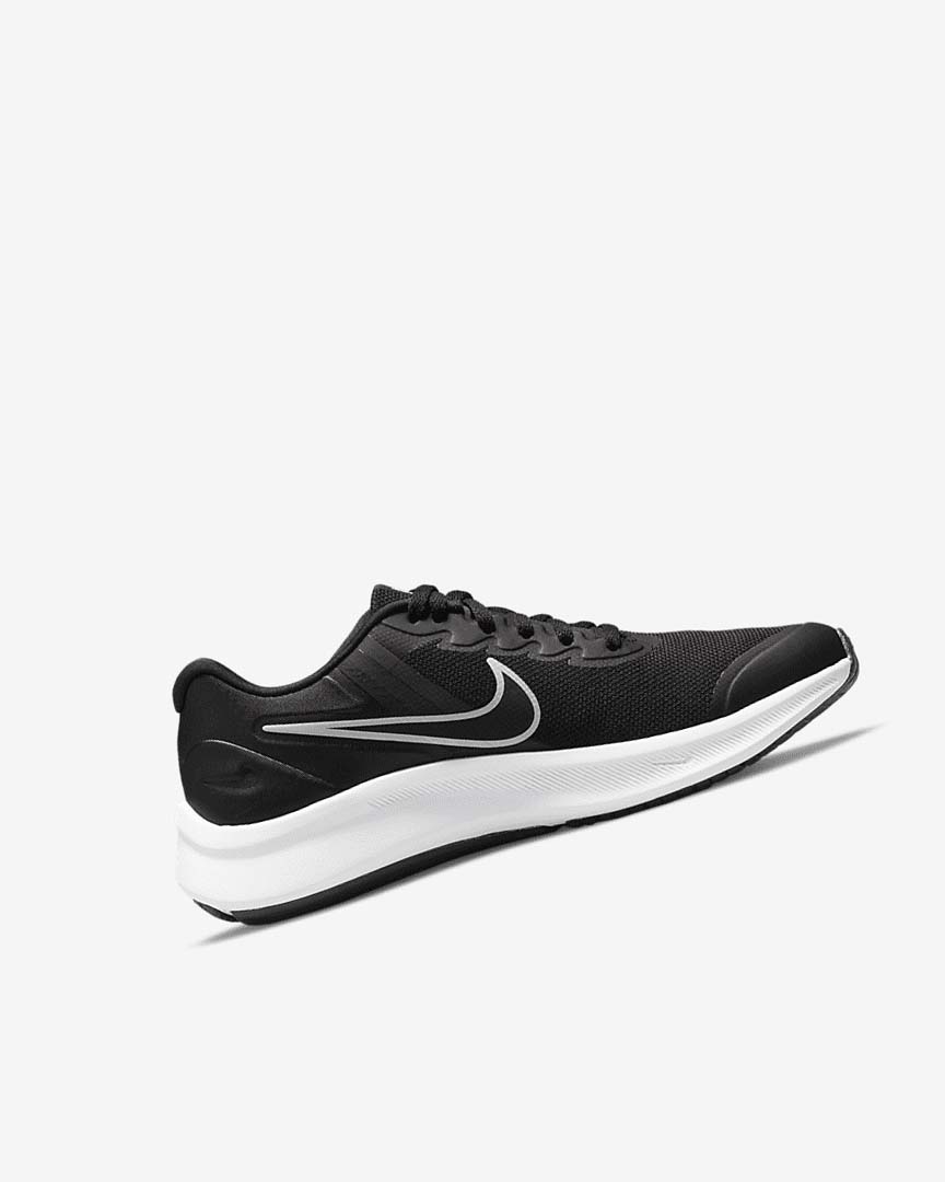 Black / Dark Grey / Dark Grey Nike Star Runner 3 Girls' Running Shoes | CA_4708