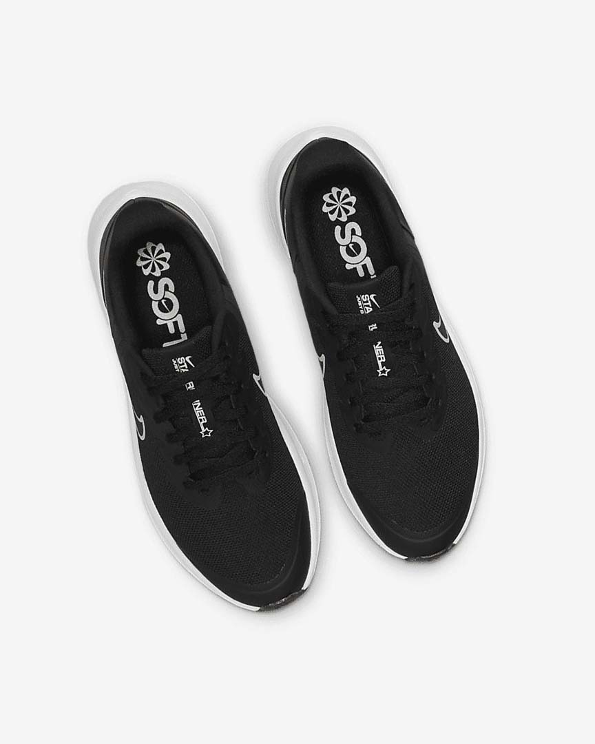 Black / Dark Grey / Dark Grey Nike Star Runner 3 Girls' Running Shoes | CA_4708