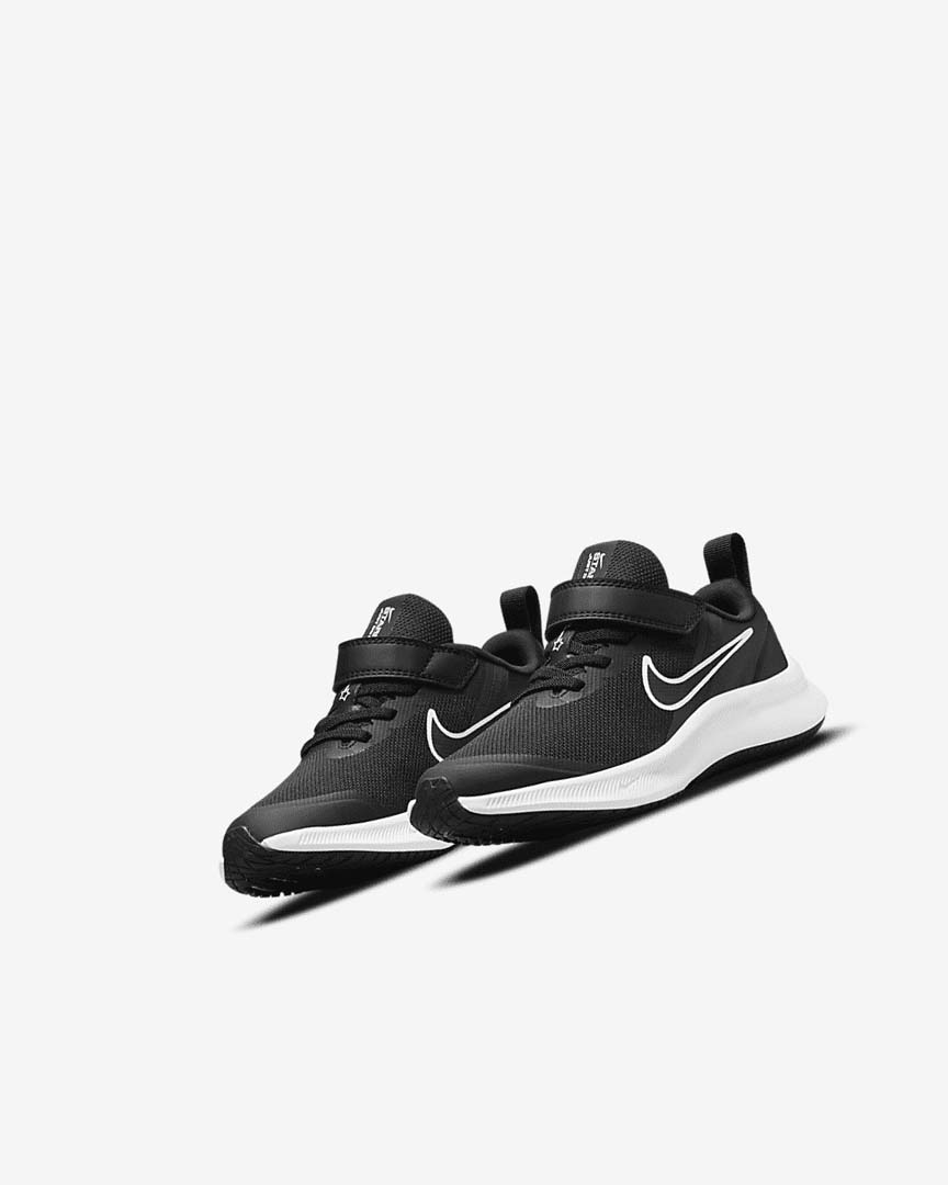 Black / Dark Grey / Dark Grey Nike Star Runner 3 Girls' Running Shoes | CA_4899