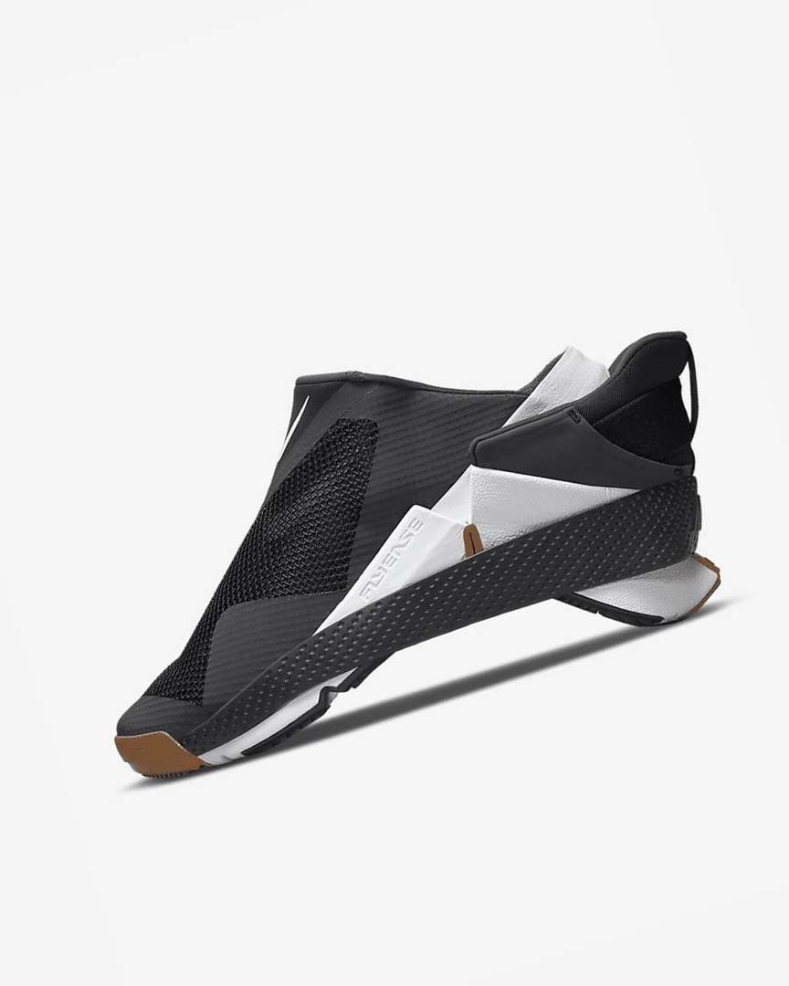 Black / Dark Grey / Gold / White Nike Go FlyEase Men\'s Sneakers | CA_3044
