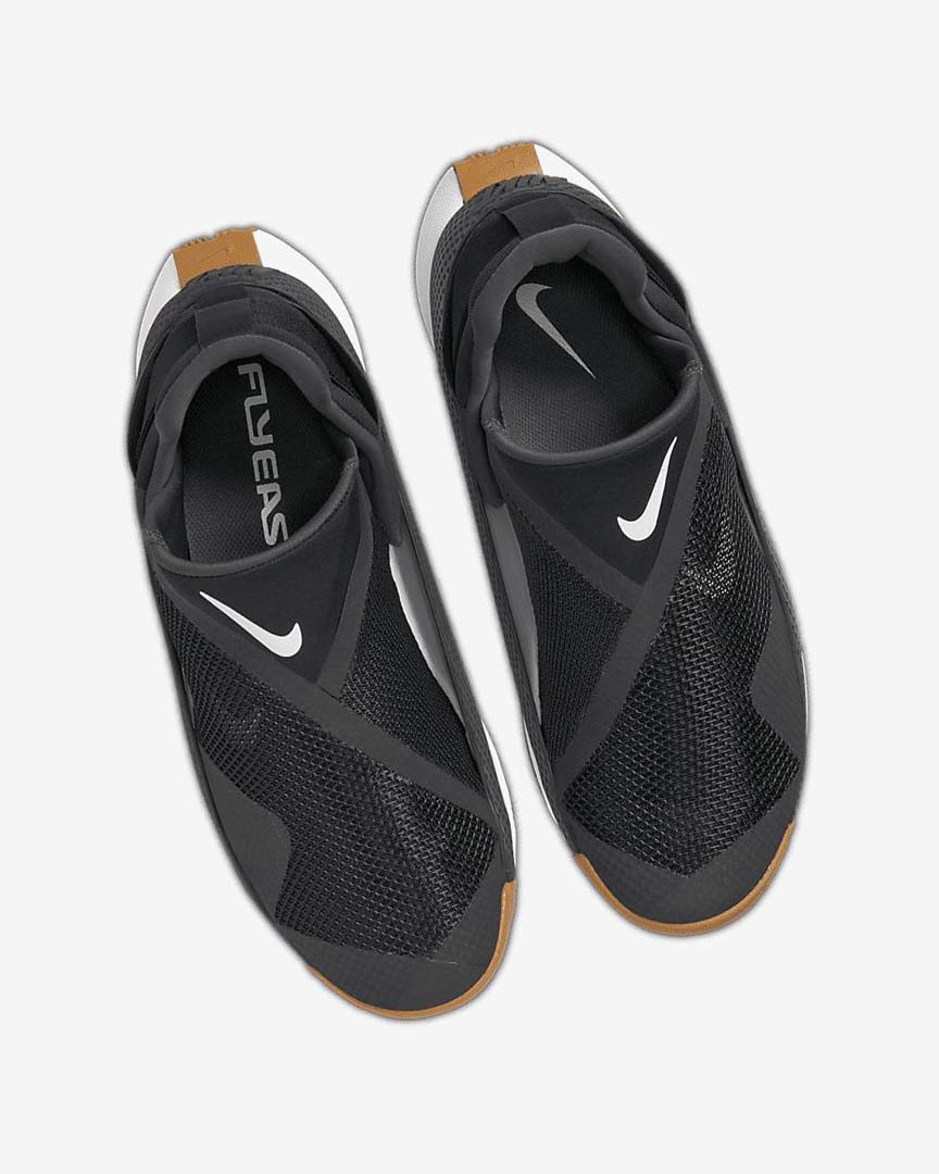 Black / Dark Grey / Gold / White Nike Go FlyEase Women's Sneakers | CA_4870