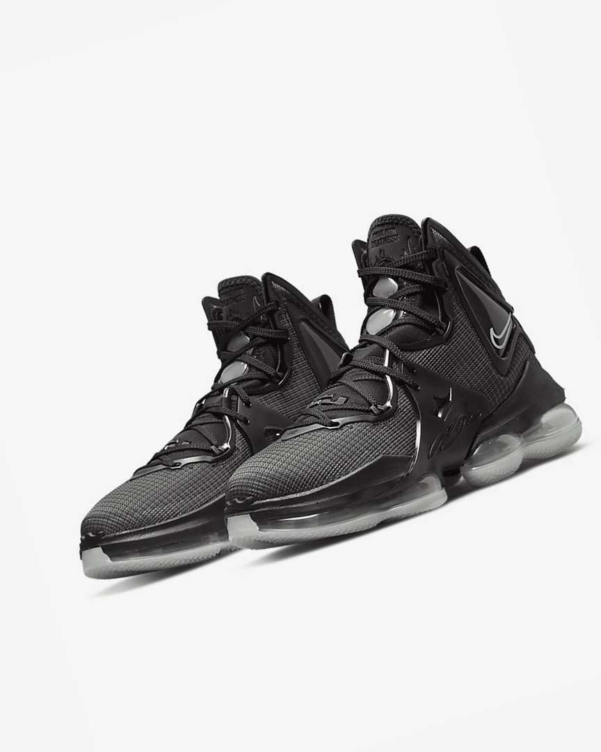 Black / Dark Grey / Green Nike LeBron 19 Men's Basketball Shoes | CA_2999