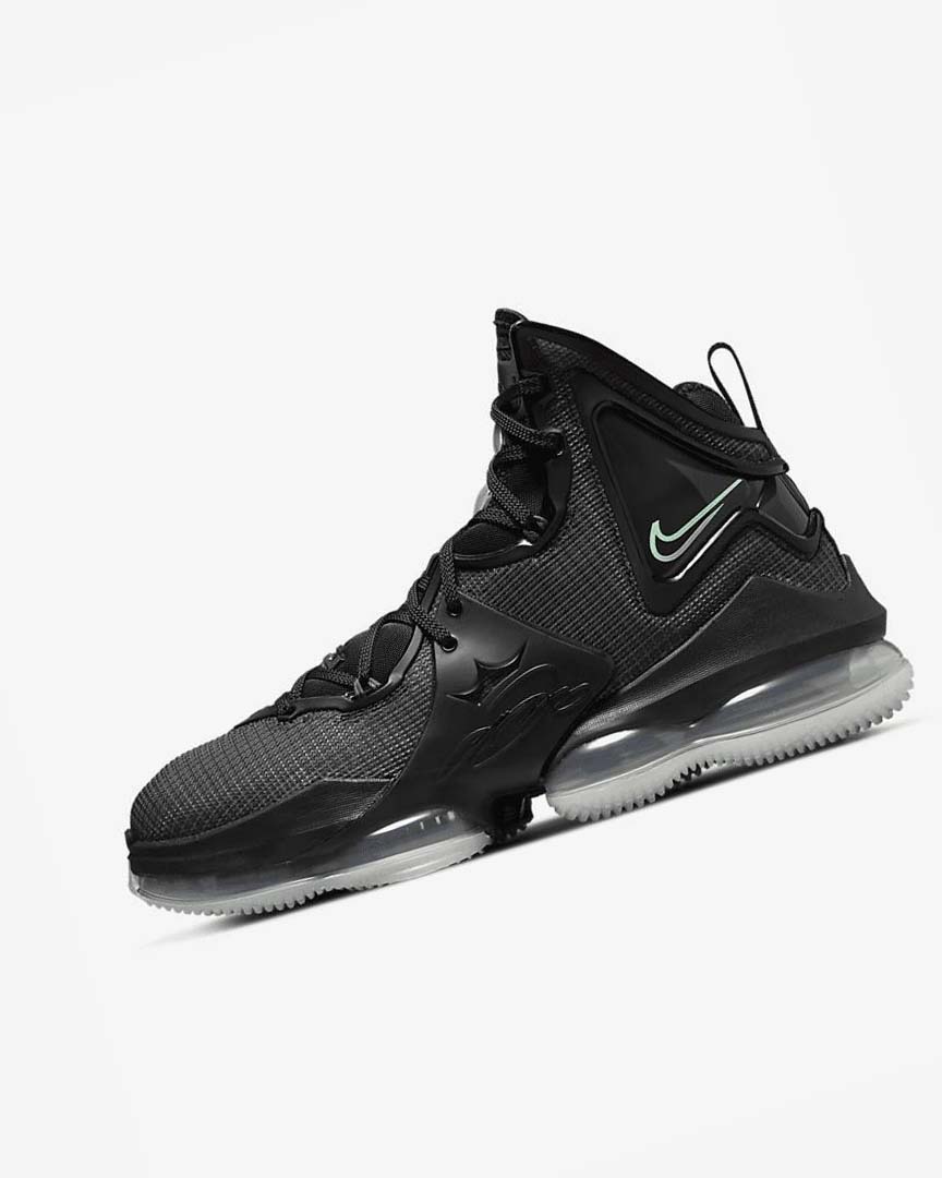 Black / Dark Grey / Green Nike LeBron 19 Men\'s Basketball Shoes | CA_2999