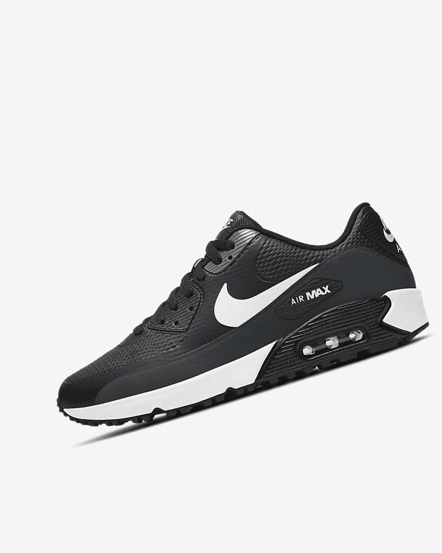 Black / Dark Grey / Grey / White Nike Air Max 90 G Women\'s Golf Shoes | CA_4566