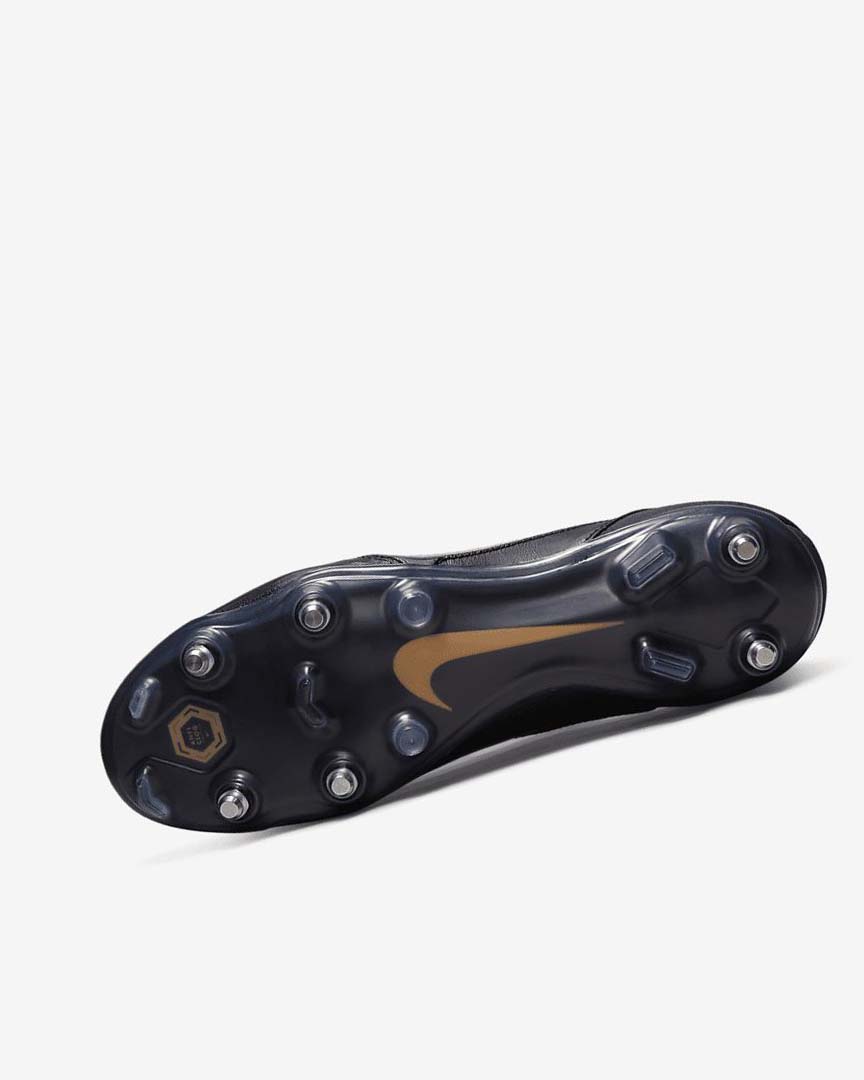 Black / Dark Grey / Metal Gold / Metal Dark Grey Nike Tiempo Legend 9 Elite SG-Pro AC Women's Soccer Cleats | CA_2726