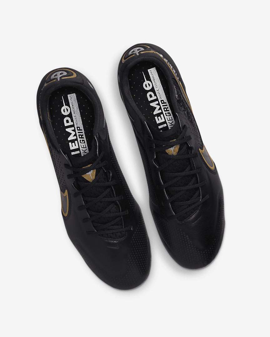 Black / Dark Grey / Metal Gold / Metal Dark Grey Nike Tiempo Legend 9 Elite SG-Pro AC Women's Soccer Cleats | CA_2726