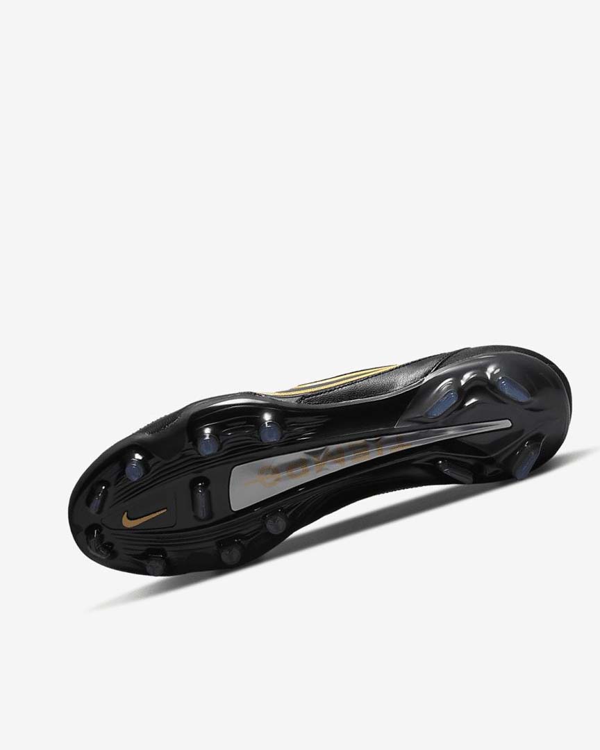 Black / Dark Grey / Metal Gold / Metal Dark Grey Nike Tiempo Legend 9 Elite FG Women's Soccer Cleats | CA_5372