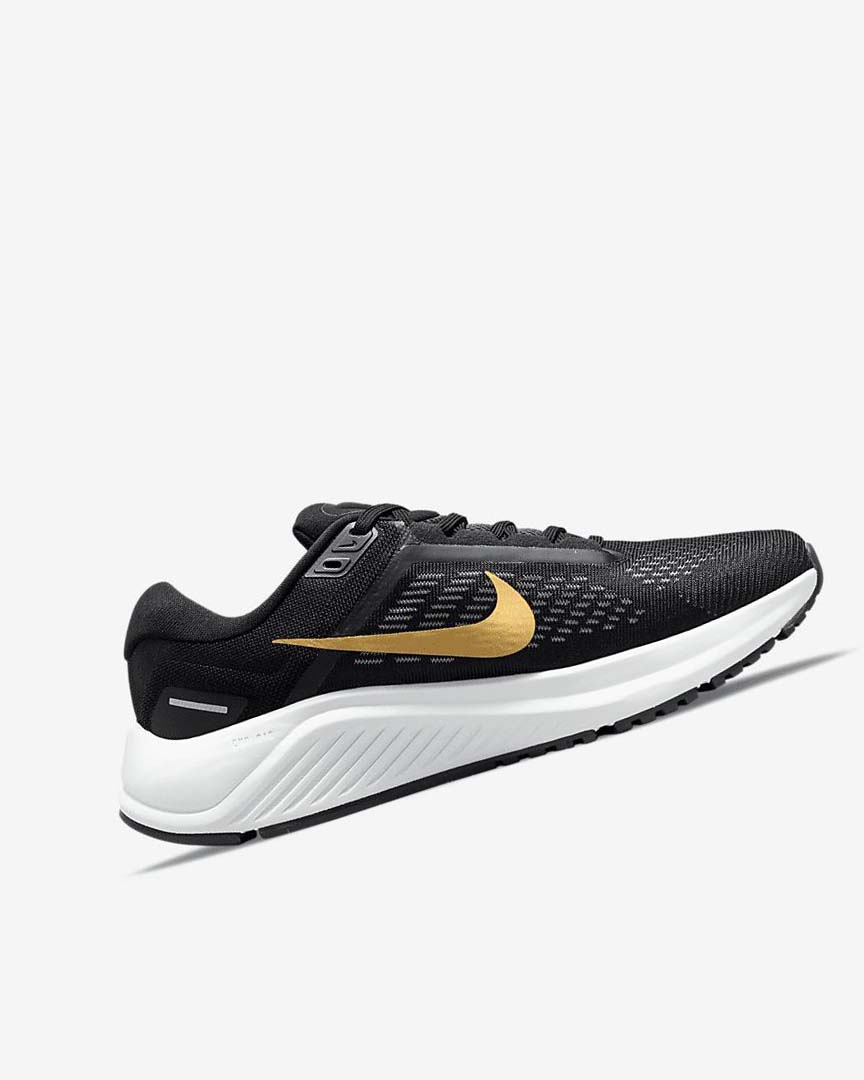 Black / Dark Grey / Metal Gold Nike Air Zoom Structure 24 Women's Running Shoes | CA_4654