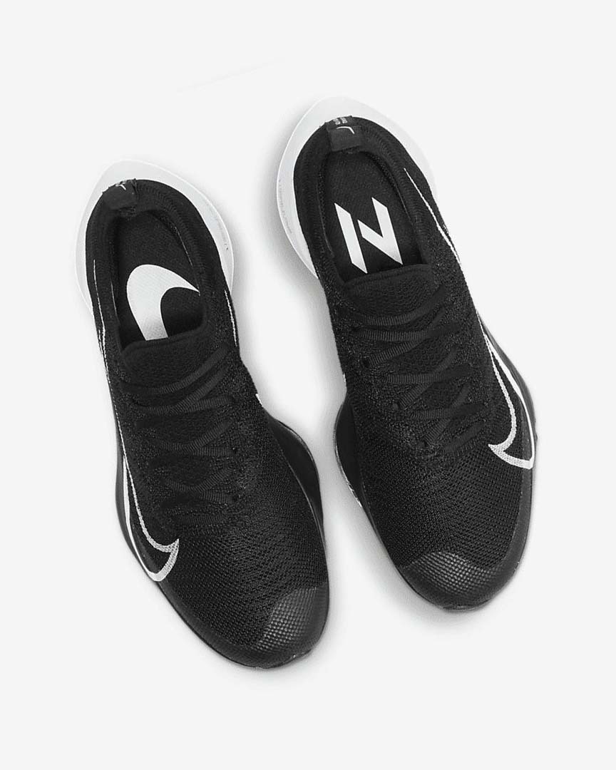 Black / Dark Grey / Platinum / White Nike Air Zoom Tempo NEXT% Women's Running Shoes | CA_5181