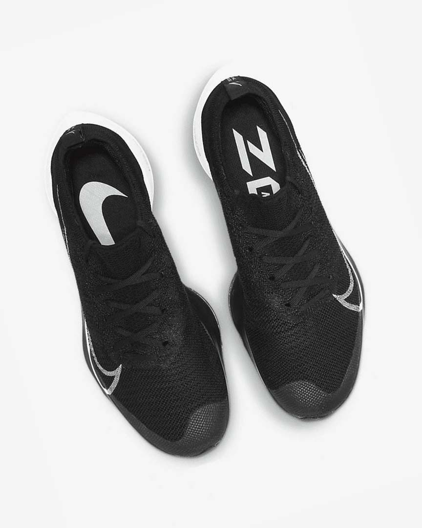 Black / Dark Grey / Platinum / White Nike Air Zoom Tempo NEXT% Men's Running Shoes | CA_5334