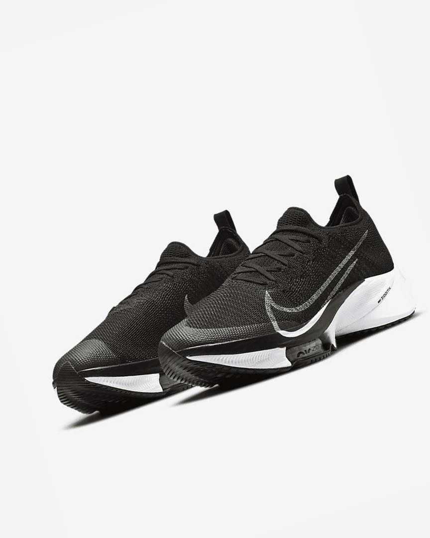 Black / Dark Grey / Platinum / White Nike Air Zoom Tempo NEXT% Men's Running Shoes | CA_5334