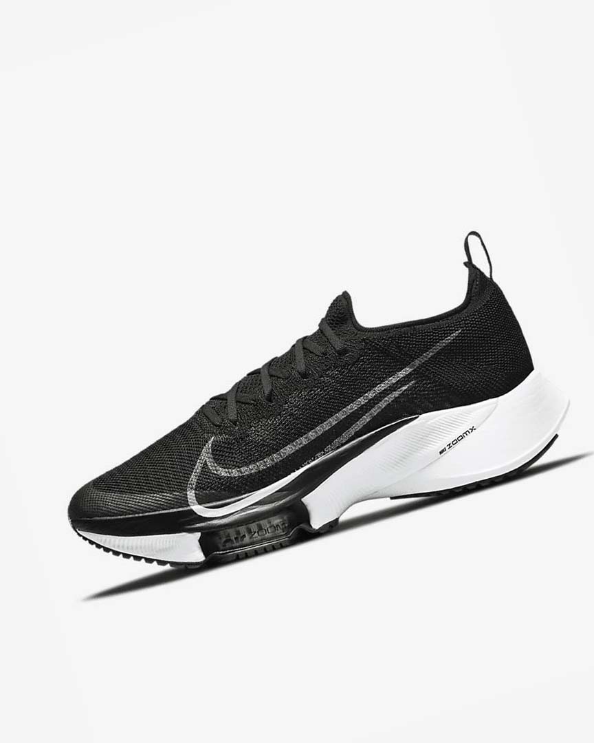 Black / Dark Grey / Platinum / White Nike Air Zoom Tempo NEXT% Men\'s Running Shoes | CA_5334
