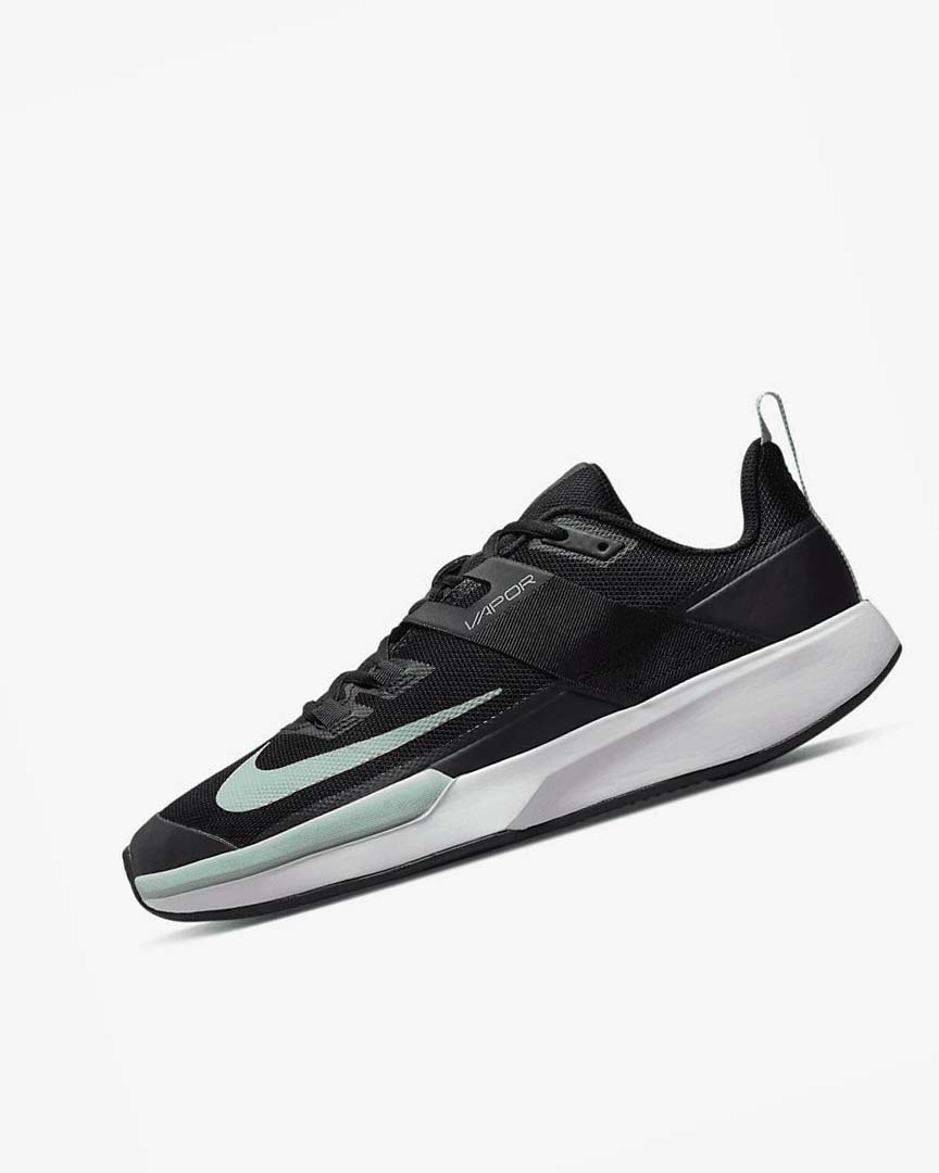 Black / Dark Grey / White / Mint Nike Court Vapor Lite Men\'s Tennis Shoes | CA_2506