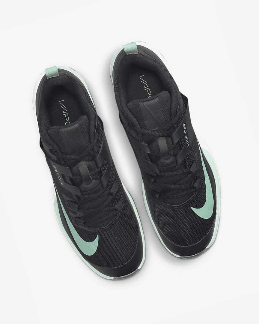 Black / Dark Grey / White / Mint Nike Court Vapor Lite Men's Tennis Shoes | CA_2644