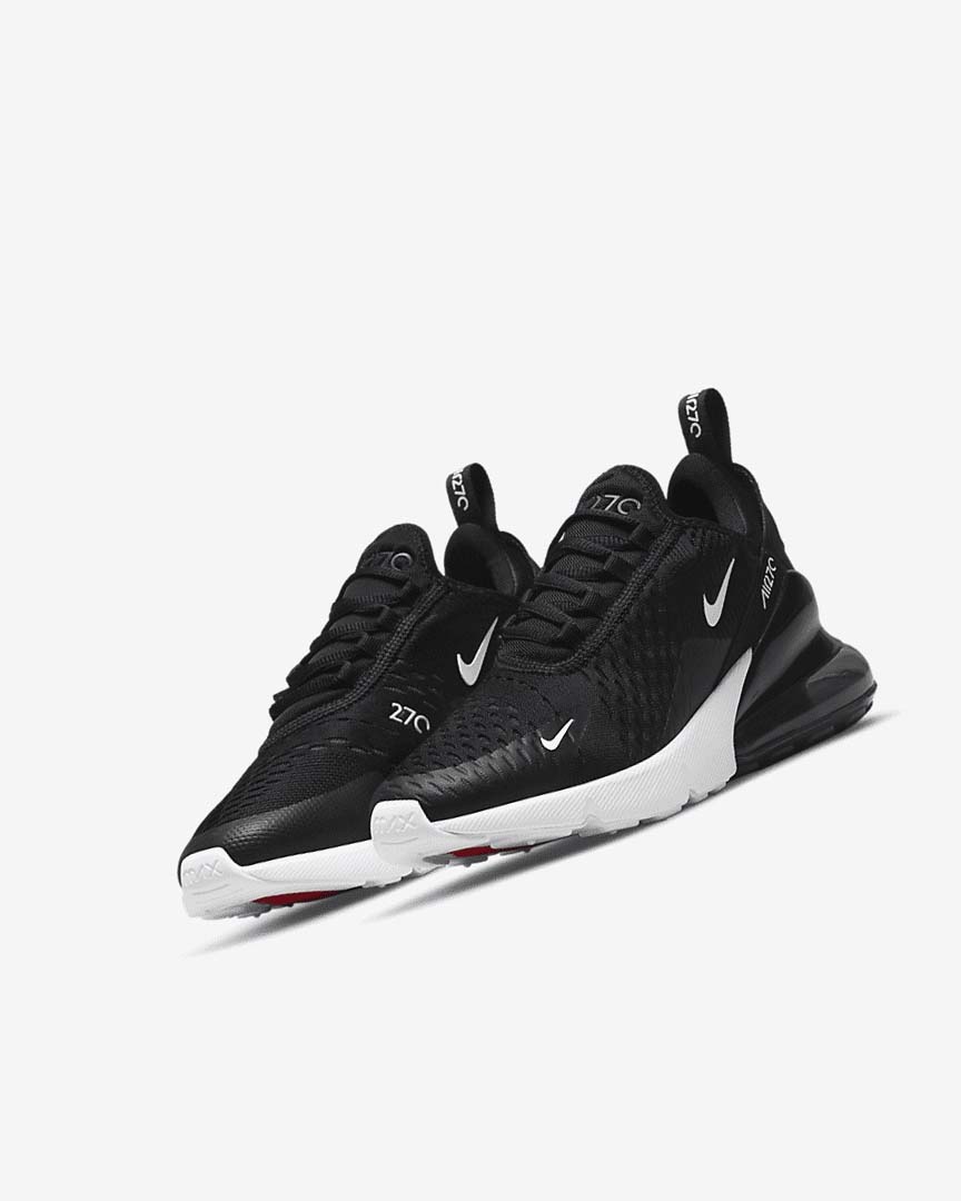 Black / Dark Grey / White Nike Air Max 270 Boys' Casual Shoes | CA_4524
