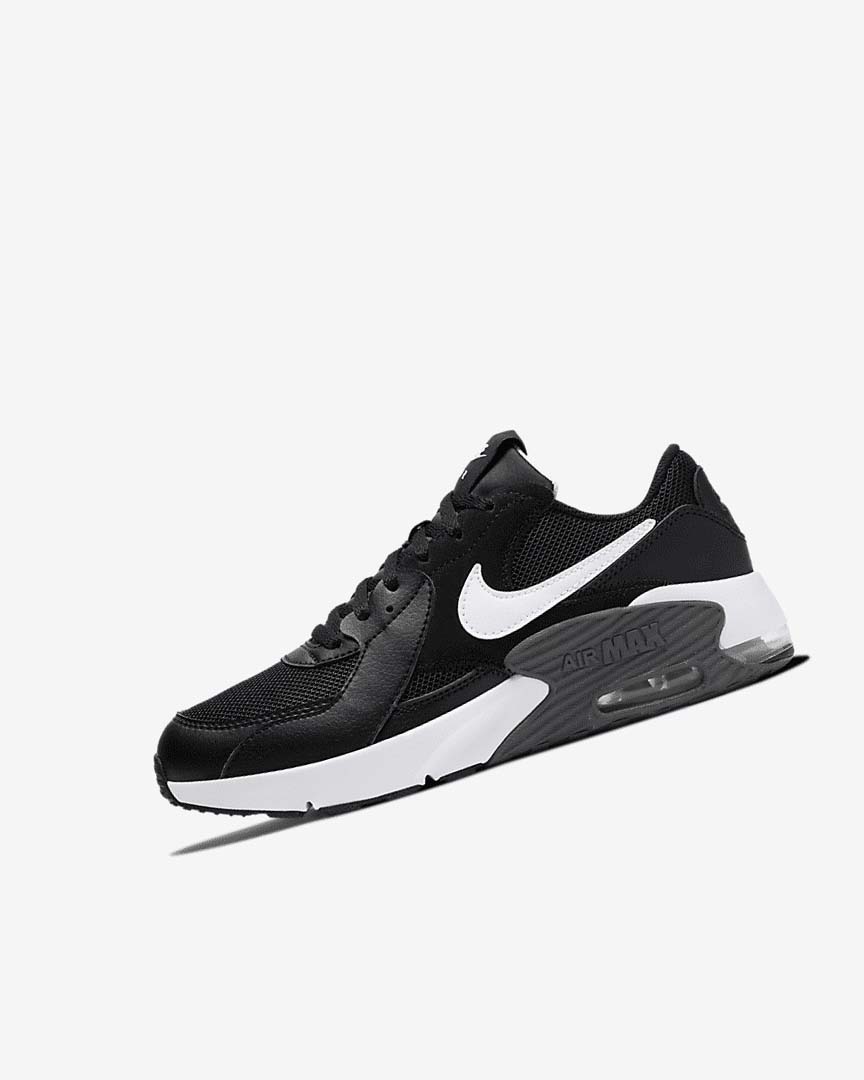 Black / Dark Grey / White Nike Air Max Excee Girls\' Sneakers | CA_5536