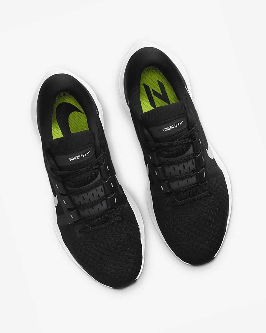 Black / Dark Grey / White Nike Air Zoom Vomero 16 Men's Running Shoes | CA_2658