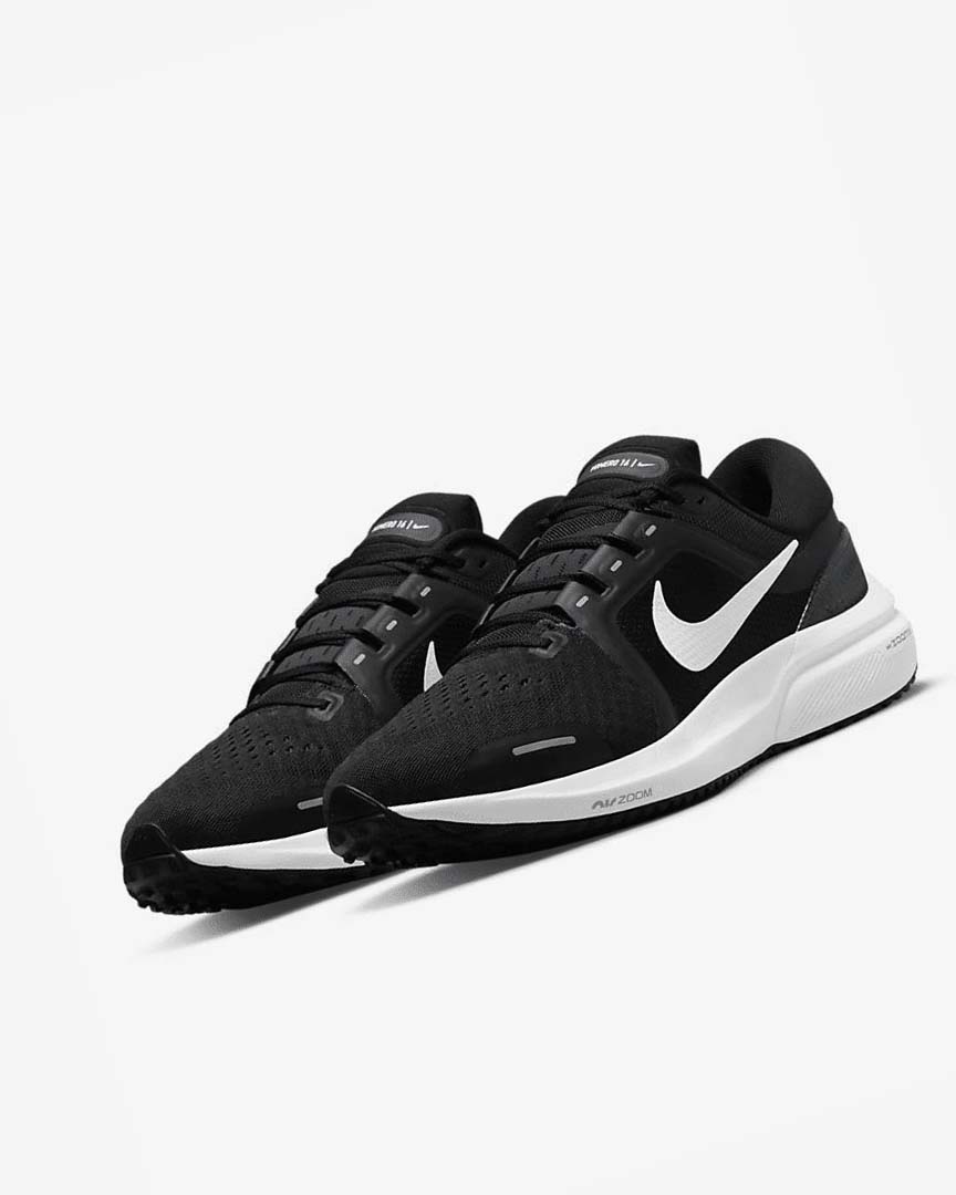 Black / Dark Grey / White Nike Air Zoom Vomero 16 Men's Running Shoes | CA_2658