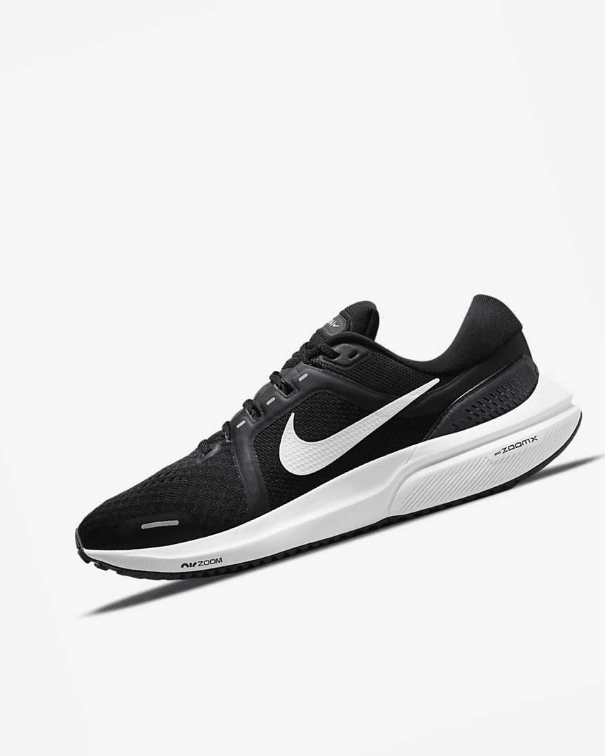Black / Dark Grey / White Nike Air Zoom Vomero 16 Men\'s Running Shoes | CA_2658