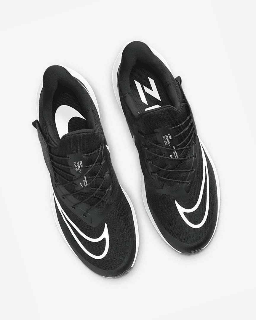 Black / Dark Grey / White Nike Air Zoom Pegasus 39 FlyEase Men's Running Shoes | CA_2878