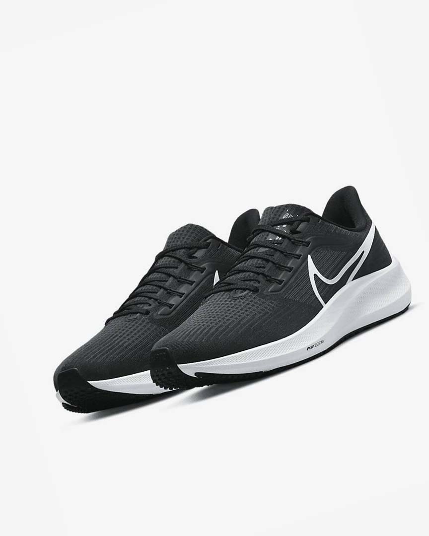Black / Dark Grey / White Nike Air Zoom Pegasus 39 Men's Running Shoes | CA_4699