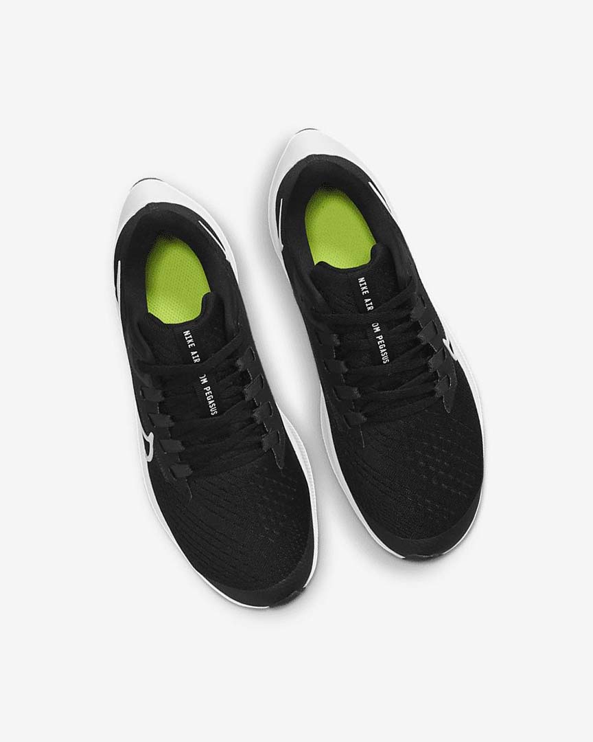Black / Dark Grey / White Nike Air Zoom Pegasus 38 Girls' Running Shoes | CA_5200