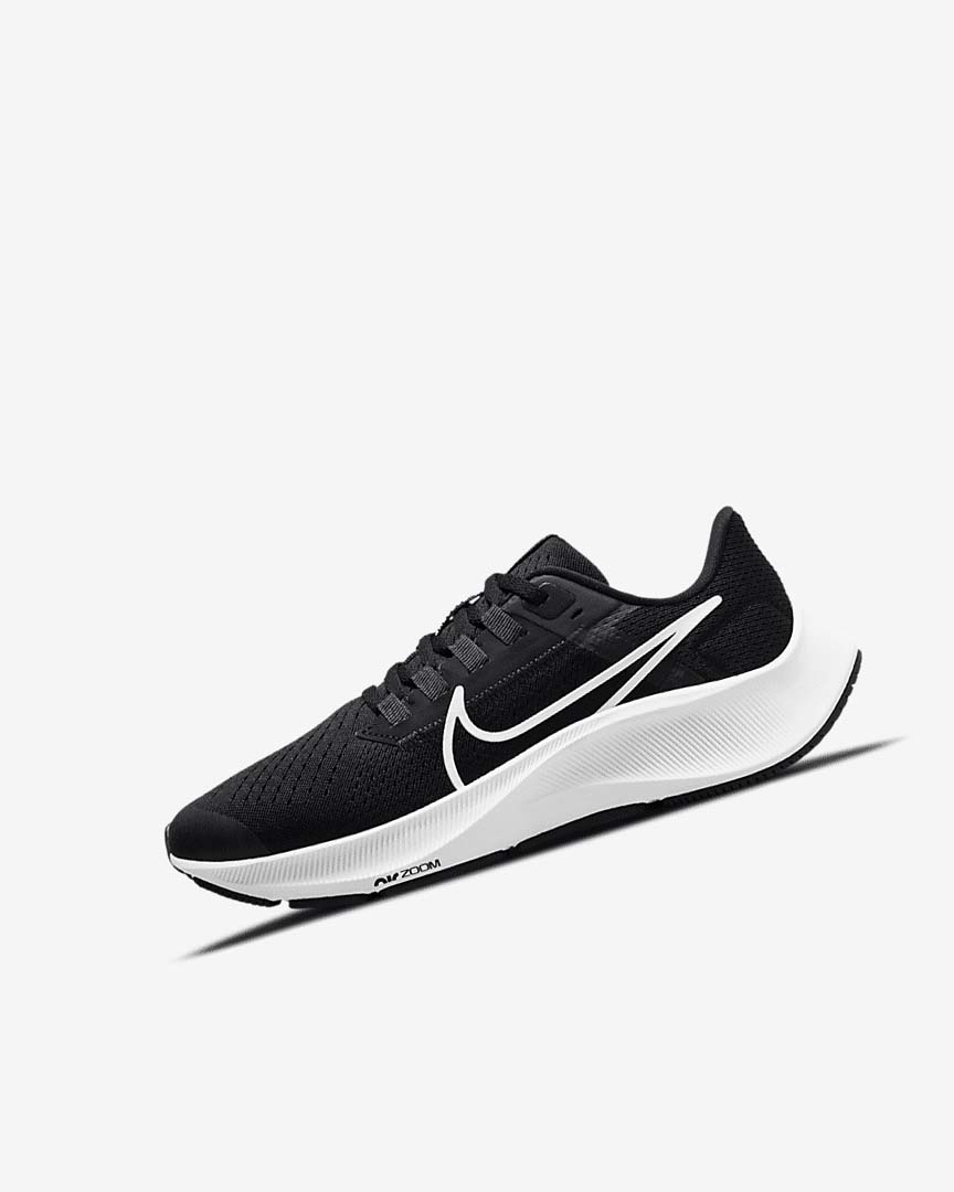 Black / Dark Grey / White Nike Air Zoom Pegasus 38 Girls\' Running Shoes | CA_5200